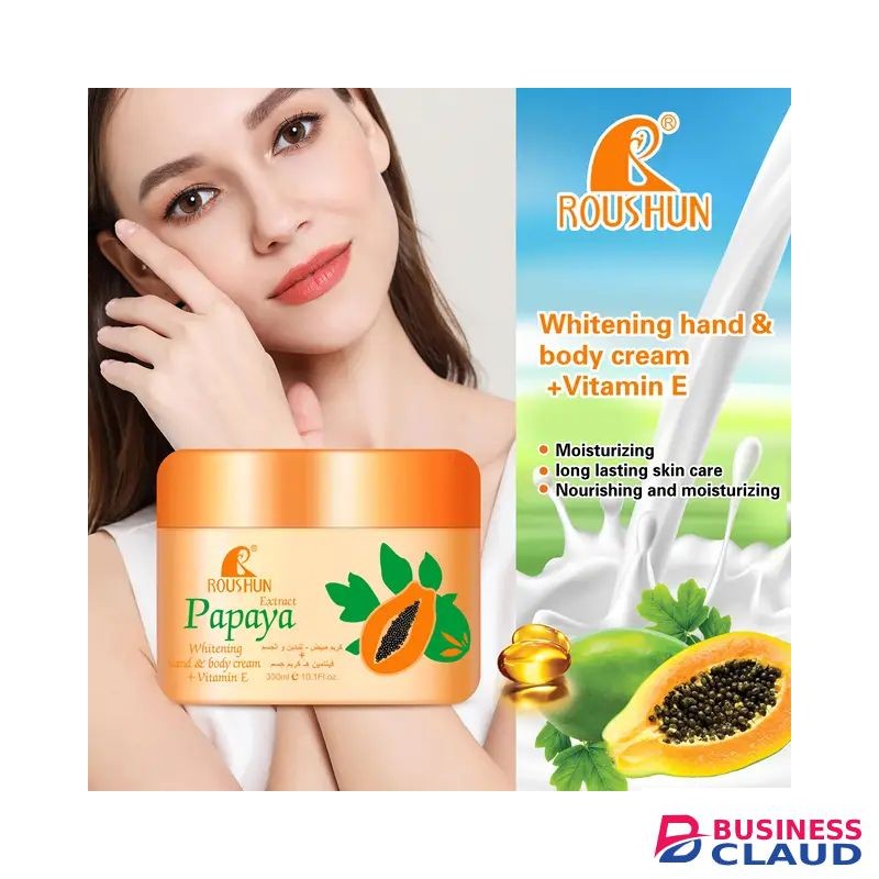 Roushun Papaya Extract Whitening Hand And Body + Vitamin E Cream 300 ml