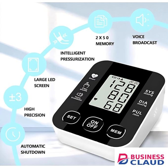 Digital Blood Pressure Monitor Machine Health Vascular Heartbeat Test-With Free Digital Thermometer