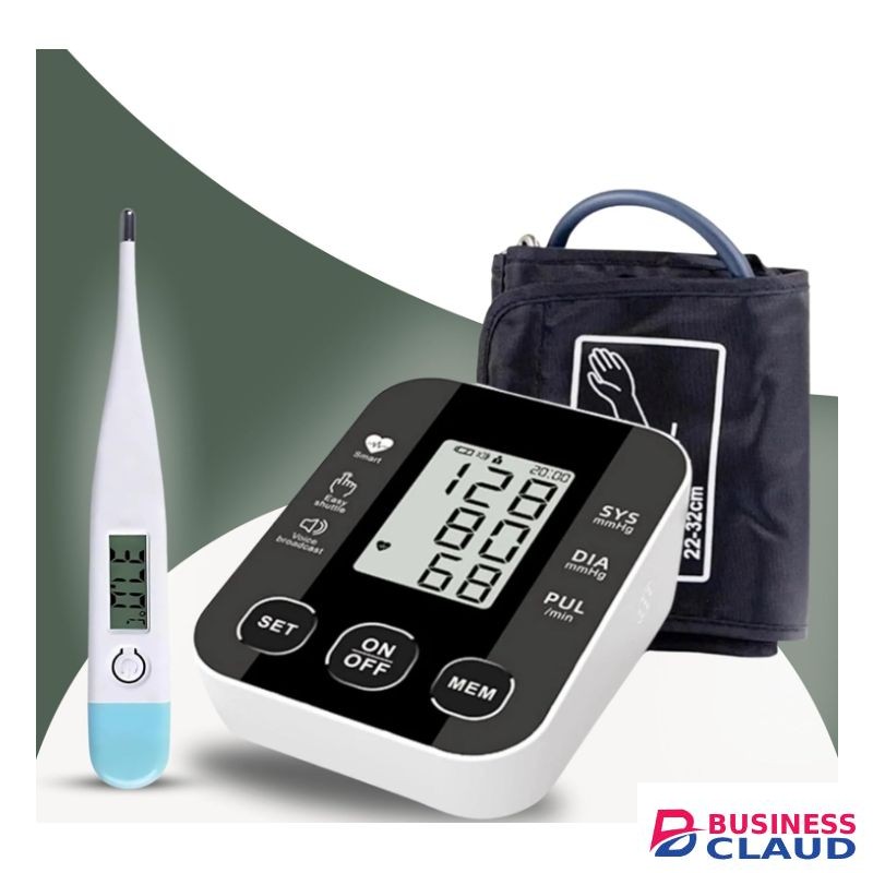 Digital Blood Pressure Monitor Machine Health Vascular Heartbeat Test-With Free Digital Thermometer
