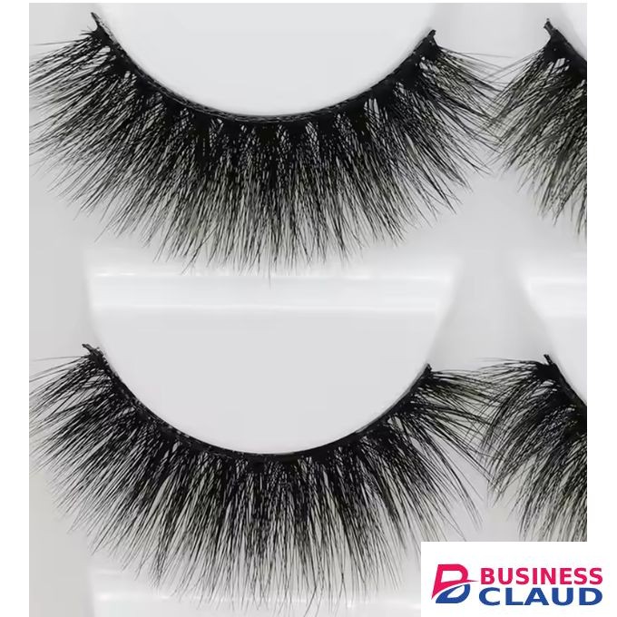 Mink 3D Single Pair Human Wispy Cross Long Thick Eyelashes