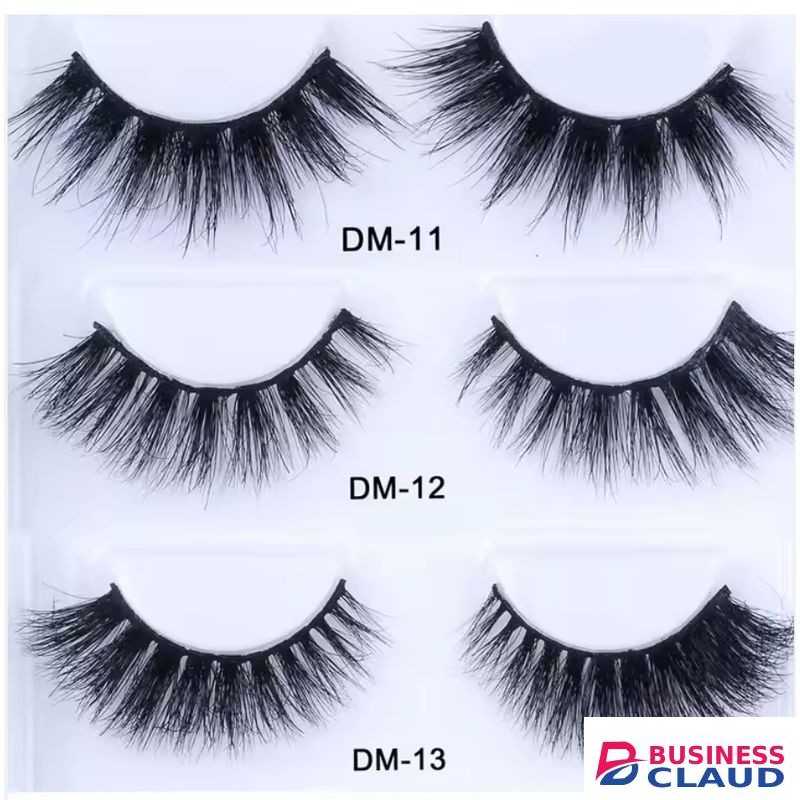 Mink 3D Single Pair Human Wispy Cross Long Thick Eyelashes
