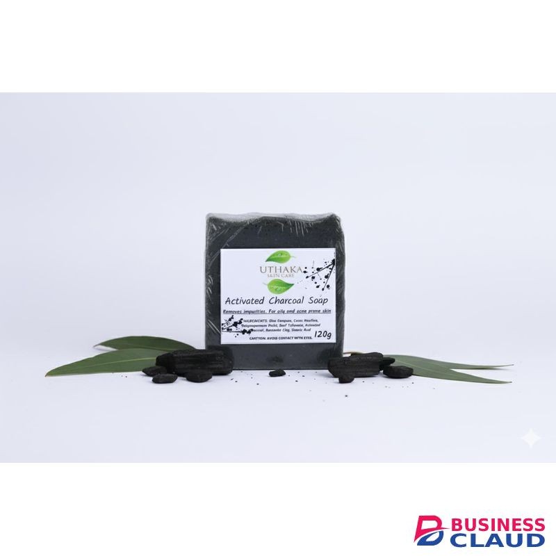 UTHAKA SKIN CARE Uthaka Activated Charcoal Soap – Detoxifying & Oil Control Bar (120g)