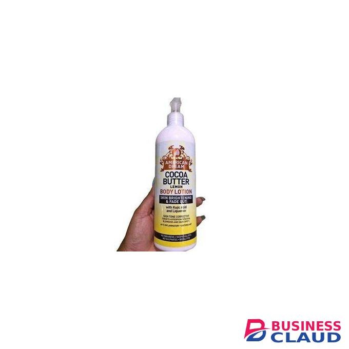 American Dream Cocoa Butter Lemon With Kojic Body Lotion.