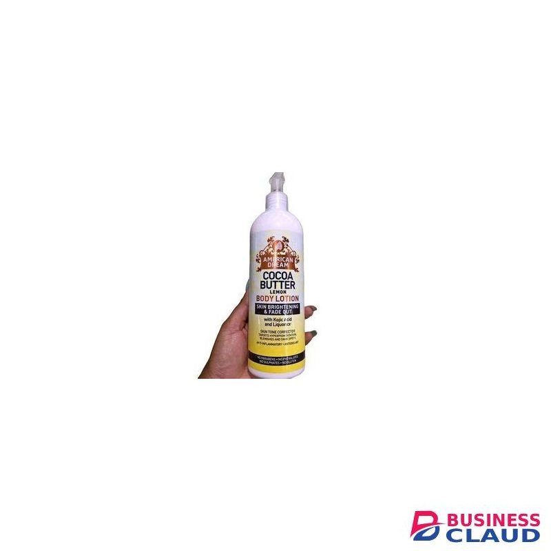 American Dream Cocoa Butter Lemon With Kojic Body Lotion.