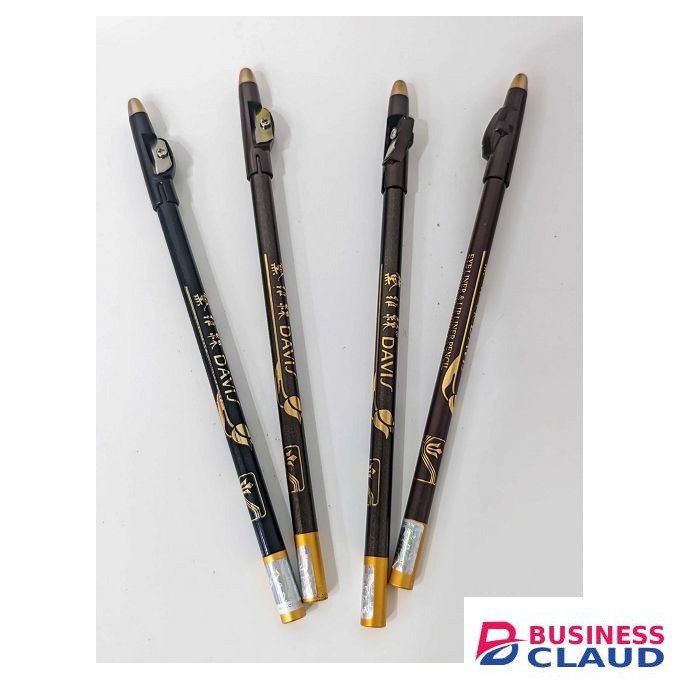Davis 4 Pc Waterproof Long Lasting Excellence Eyebrow Eyeliner Pencil Eye Makeup Beauty Tools Brown/Black With Sharpener Lid New