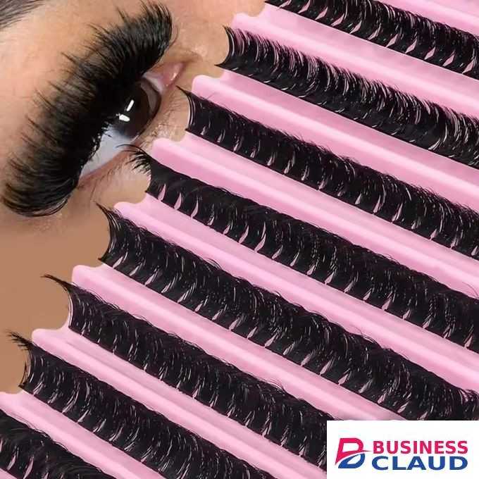 Voluminous bushyCluster eye lashes with human hair feeling 40d with bond glue