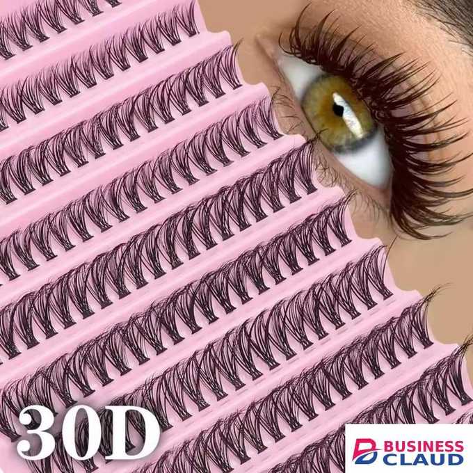 Voluminous bushyCluster eye lashes with human hair feeling 40d with bond glue