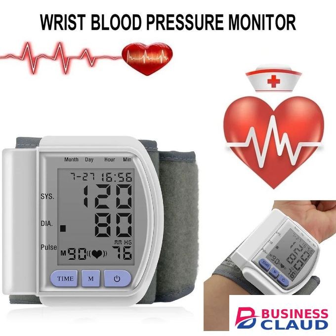 Health Medical BP Sphygmomanometer Wrist cuff Digital Blood Pressure Monitor Heart Beat Rate Pulse Meter