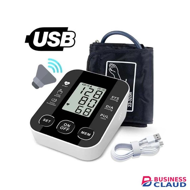 voice Blood Pressure Monitor BP Pulse Wrist Arm Health Monitor+ usb cable
