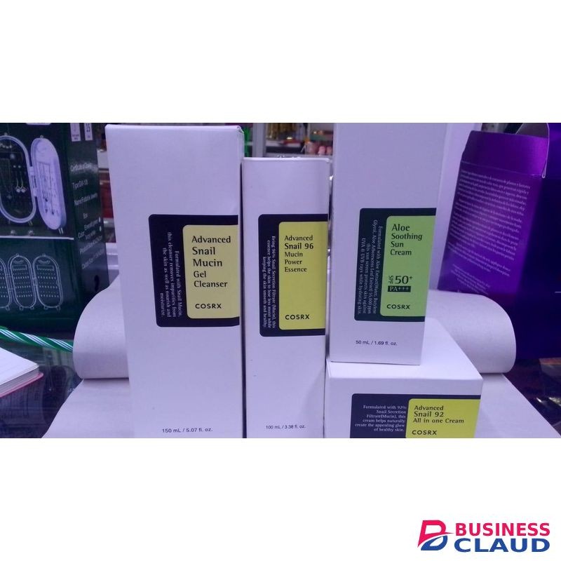 Cosrx skincare, snail mucin essence, aloe sun cream
