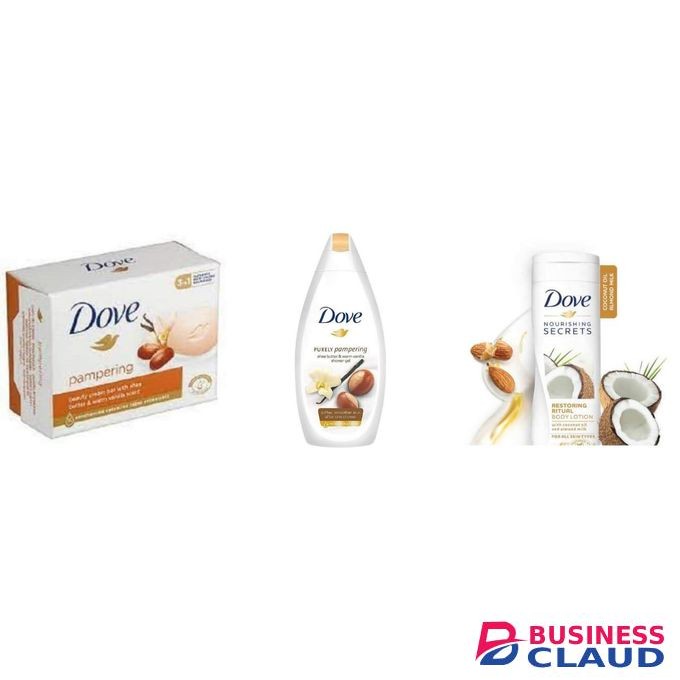 Dove Pampering Beauty soap + body wash + body lotion