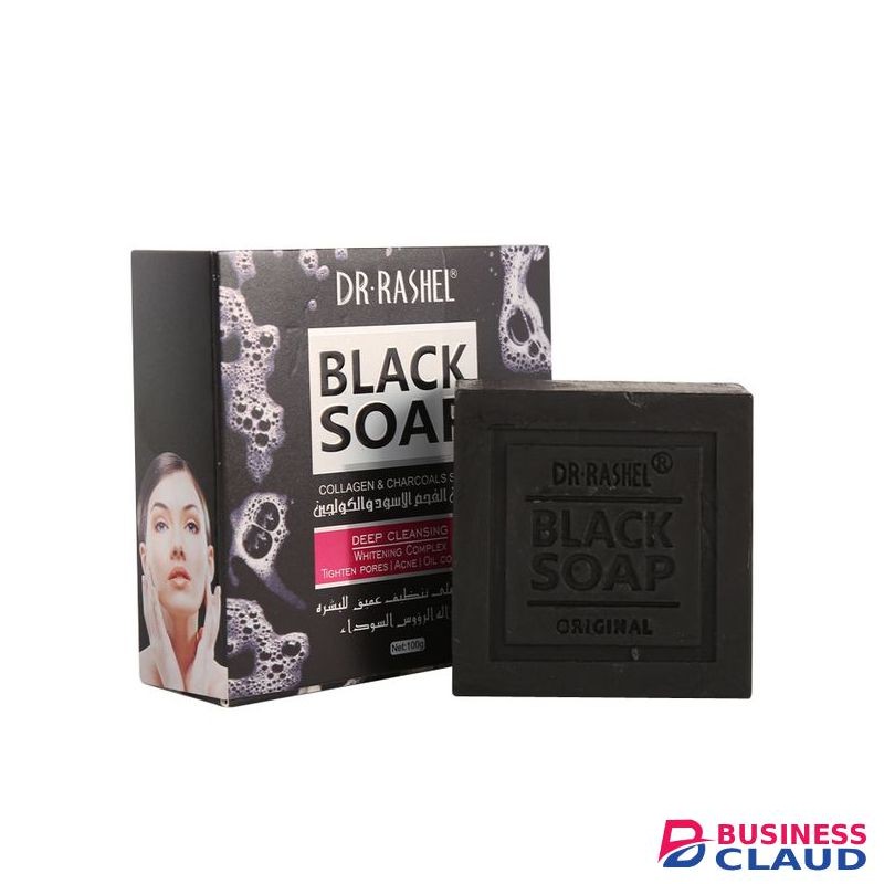 Dr. Rashel Black Soap With Collagen & Charcoal Black Soap - 100g