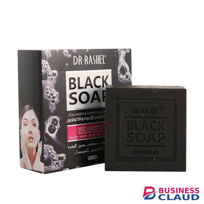 Dr. Rashel Black Soap With Collagen & Charcoal Black Soap - 100g