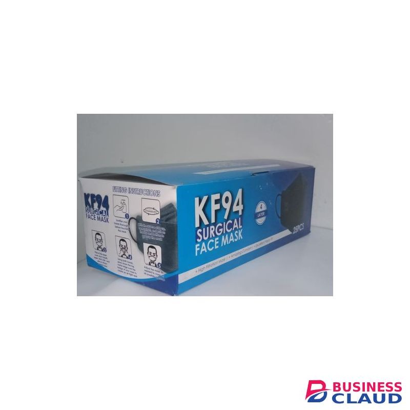 KF94 3D Black Surgical Mask 25pcs
