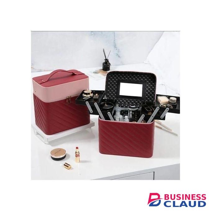 3Tier Makeup Box- Maroon/white