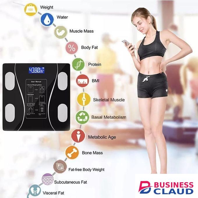 Digital Bathroom Scale BMI Weighing Bluetooth Body Fat Scale, Body Composition Monitor Health Analyzer With Smartphone App, 400 Lbs