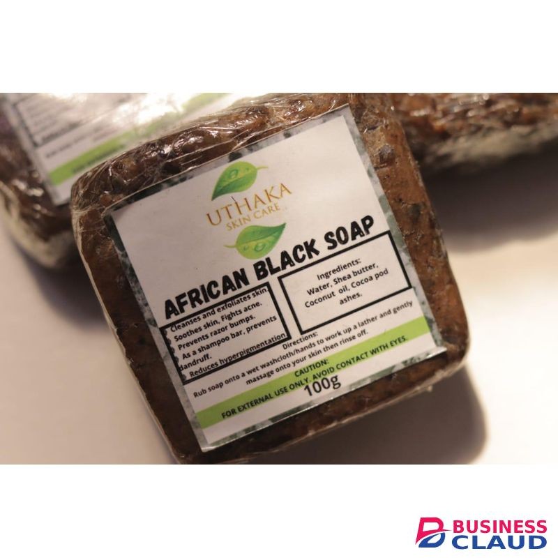 UTHAKA SKIN CARE Uthaka African Black Soap – Deep Cleansing & Acne Control Bar (100g)