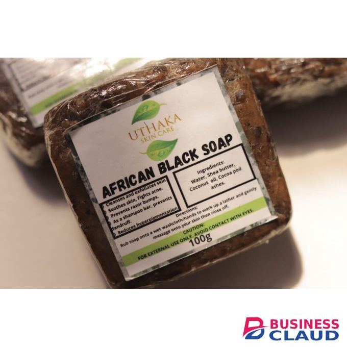 UTHAKA SKIN CARE Uthaka African Black Soap – Deep Cleansing & Acne Control Bar (100g)