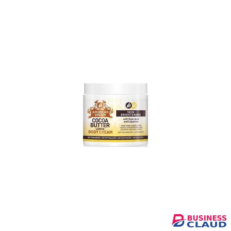 American Dream Cocoa Butter Body Cream with Lemon, Kojic Acid & Liquorice – 500mL