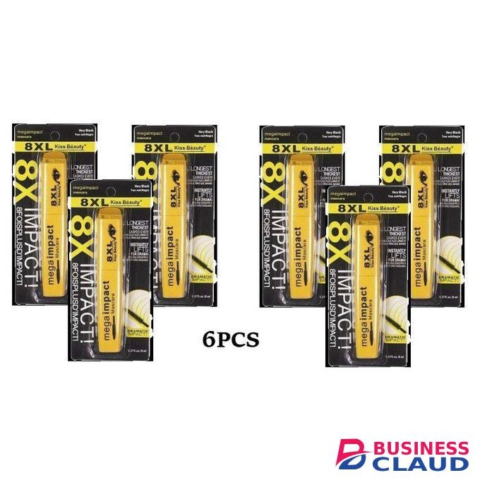 Kiss Beauty Super Stay 24h Impact 8xl Lengthening & Volumizing Mascara-8ml (6 PACKS)