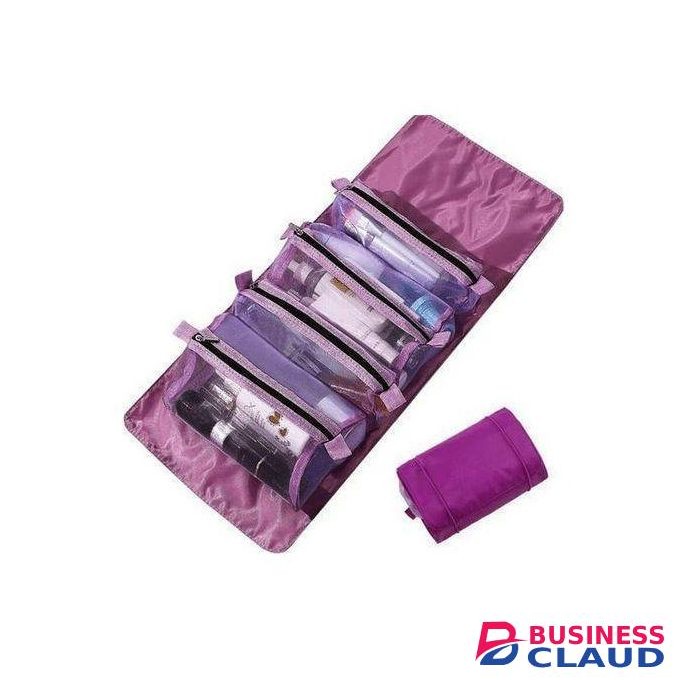 4Pcs In 1 Detachable Makeup Bag Women Zipper Mesh Large Capacity Cosmetics Pouch Foldable Portable Travel Wash Storage Bag