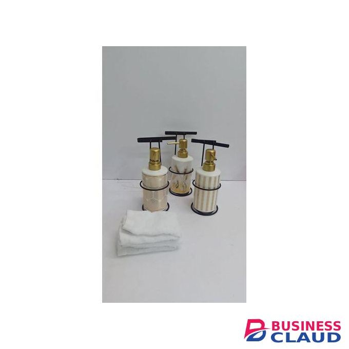 3 in 1 Ceramic Soap Dispenser, Towel and Stand Set Home Decor