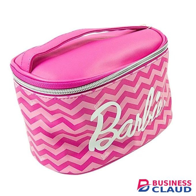 Miniso Barbie Collection Barrel Cosmetic Bag - Rose Red
