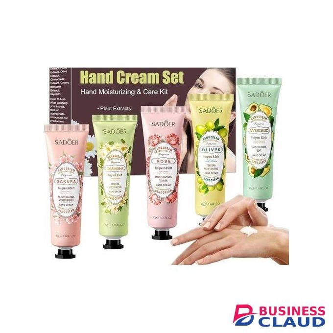 SADOER 5pcs colorful flower & fruit Hand cream set
