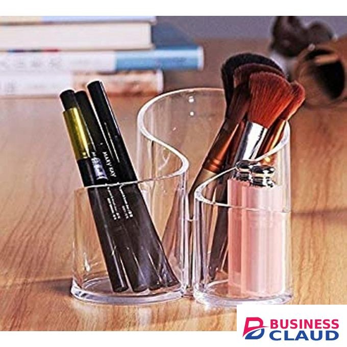 3 Compartments Cosmetic Organizer Transparent Box Acrylic