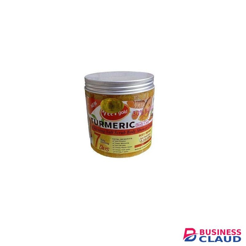 VEET GOLD TURMERIC Salt Scrub Body Shower Cream. Exfoliates, Moisturizes, Smooths, Anti-Aging
