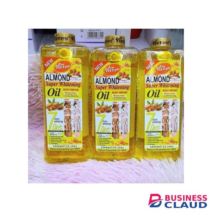 VEET GOLD Almond Face and body super whitening oil body moisturizer and repair - 1000ml