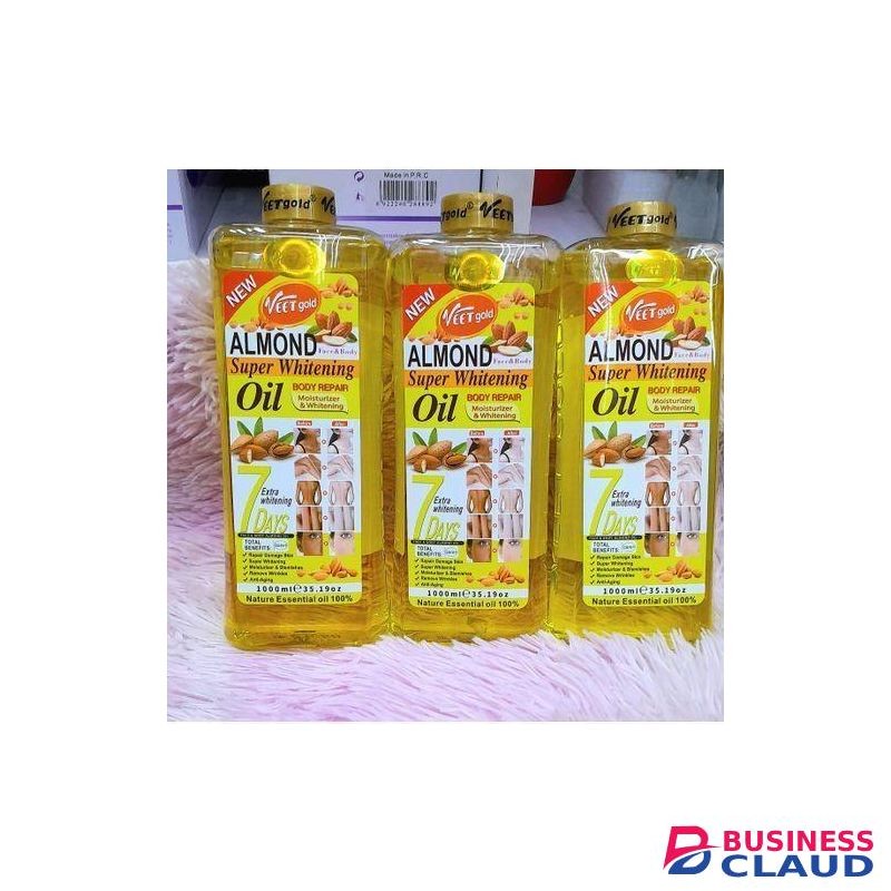 VEET GOLD Almond Face and body super whitening oil body moisturizer and repair - 1000ml