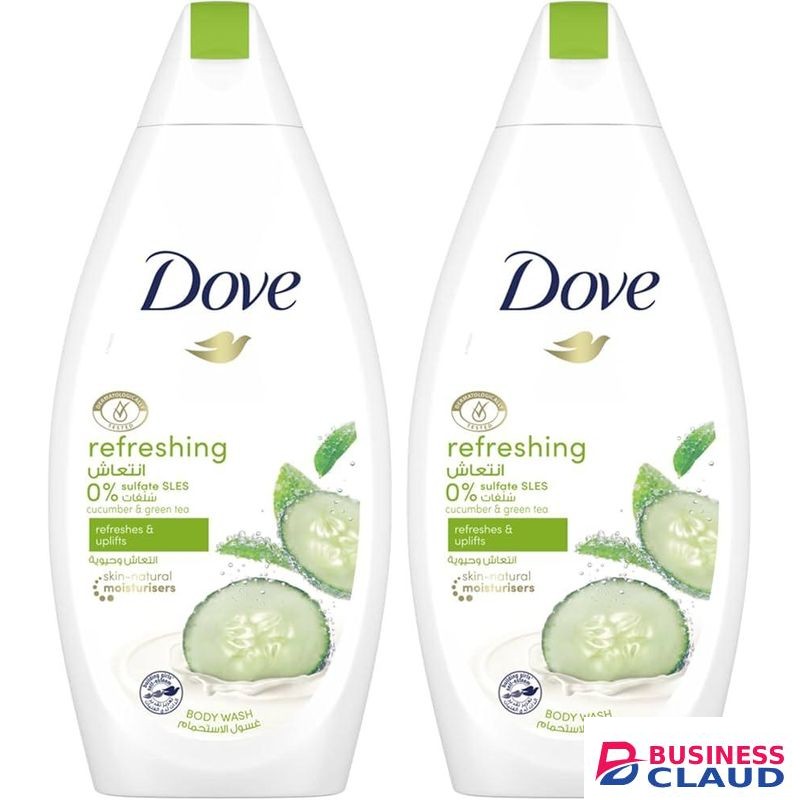 Dove 2pcs Refreshing Cucumber & Green Tea Scent Body Wash