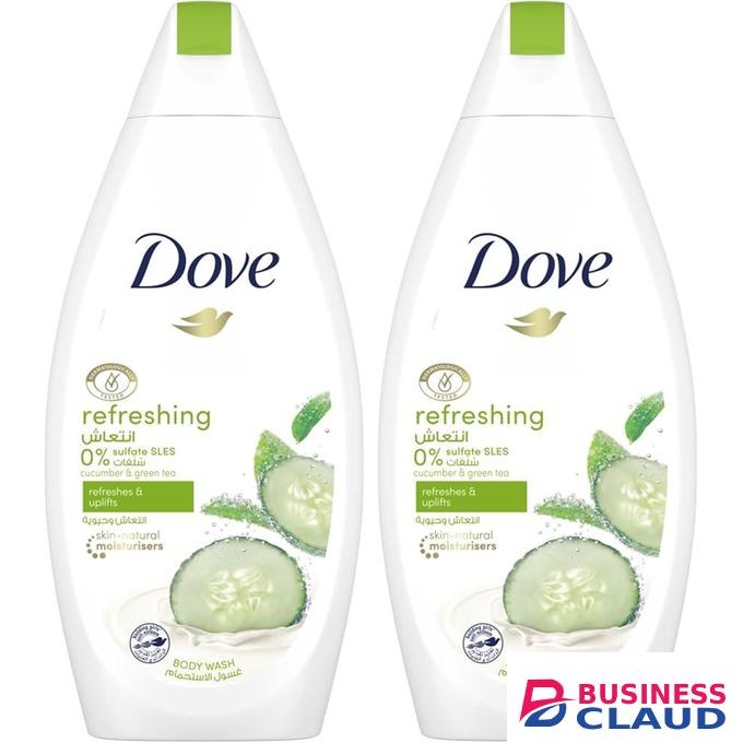 Dove 2pcs Refreshing Cucumber & Green Tea Scent Body Wash