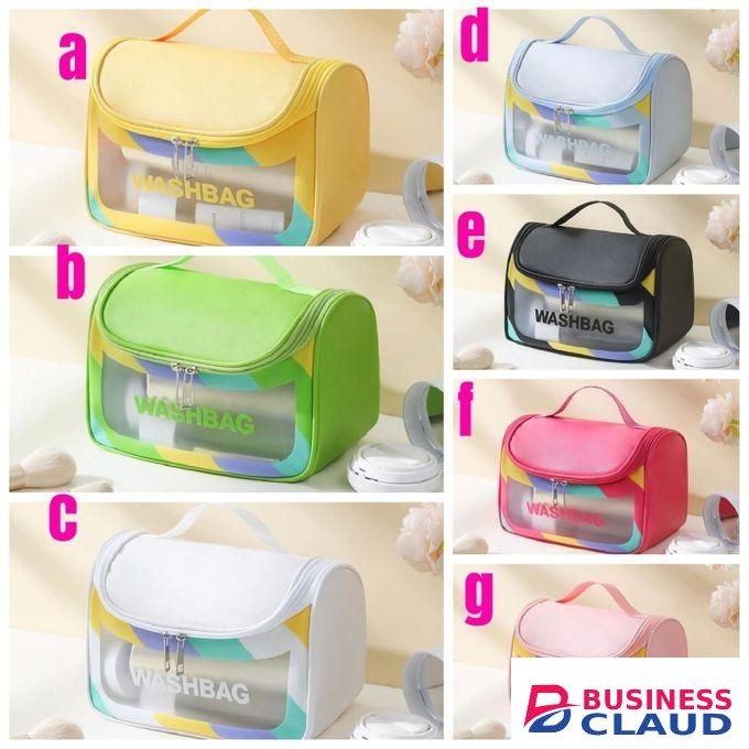Women's PU Scrub Waterproof Makeup Storage Toiletry Bag