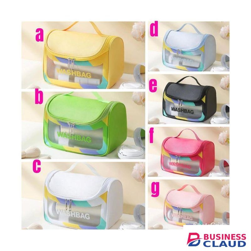 Women's PU Scrub Waterproof Makeup Storage Toiletry Bag