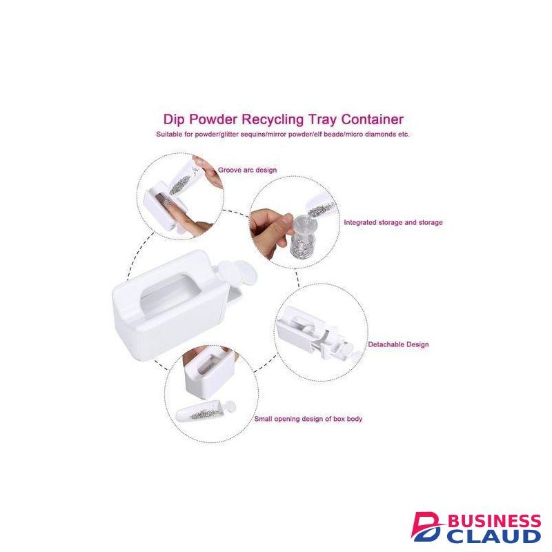 Nail Dip Powder Recycling Tray System Container with Scoop Nail Art Makeup