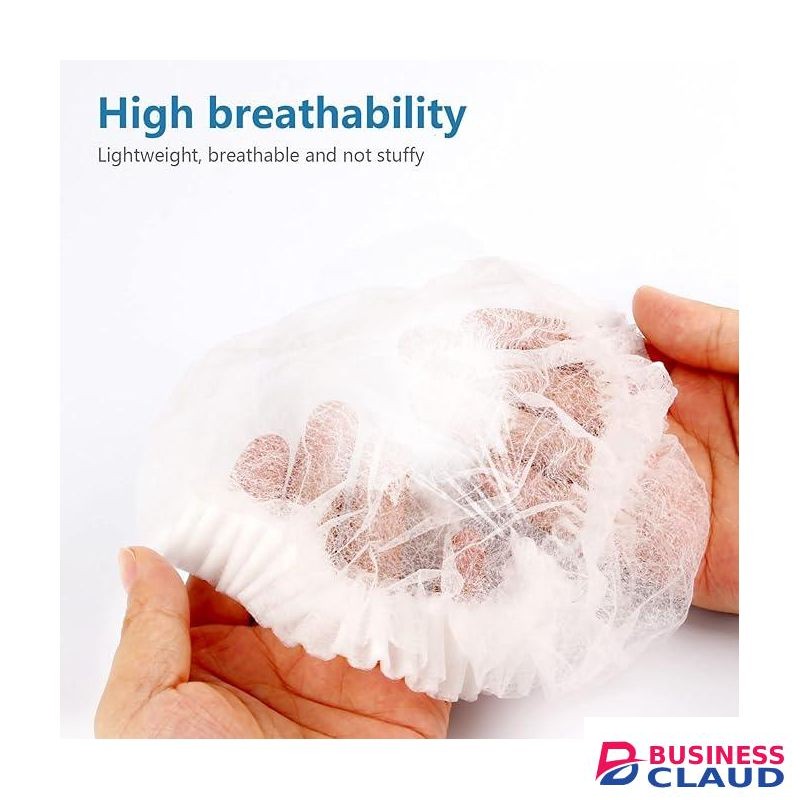 100 PCS Disposable Nonwoven Bouffant Caps Hair Net Cap Free Size Elastic Cap, STONCEL Non-Woven Strip Cap for Food Service Beauty Kitchen Hospital and Workspace (White)