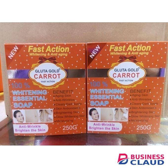 Gluta Gold Carrot Fast Action Whitening,Anti-wrinkle, Brightening Essential soap