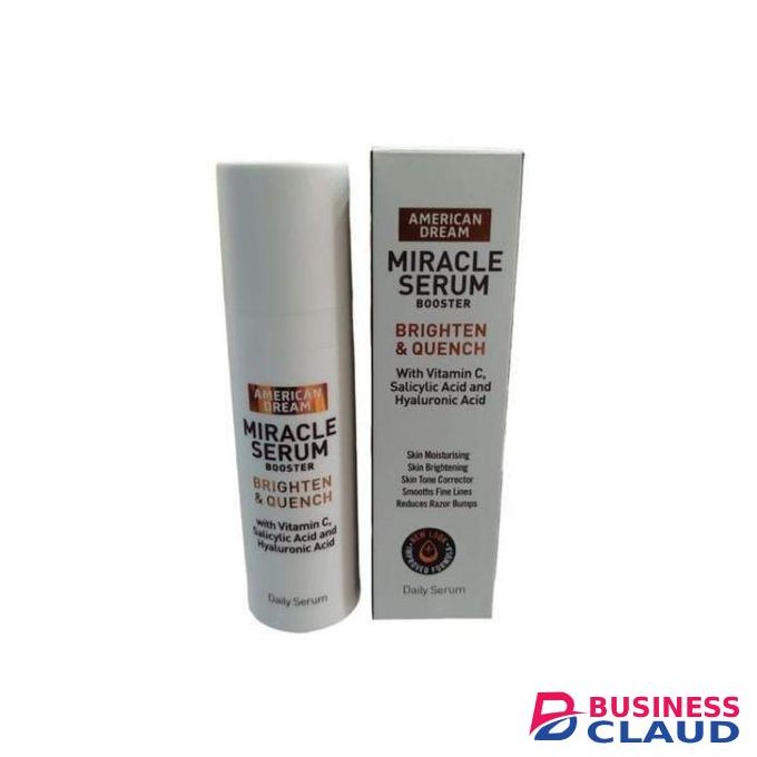 American Dream Brighten & Quench With Vitamin C, Salicylic Acid & Hyaluronic Acid Daily Miracle Booster Serum -50ml
