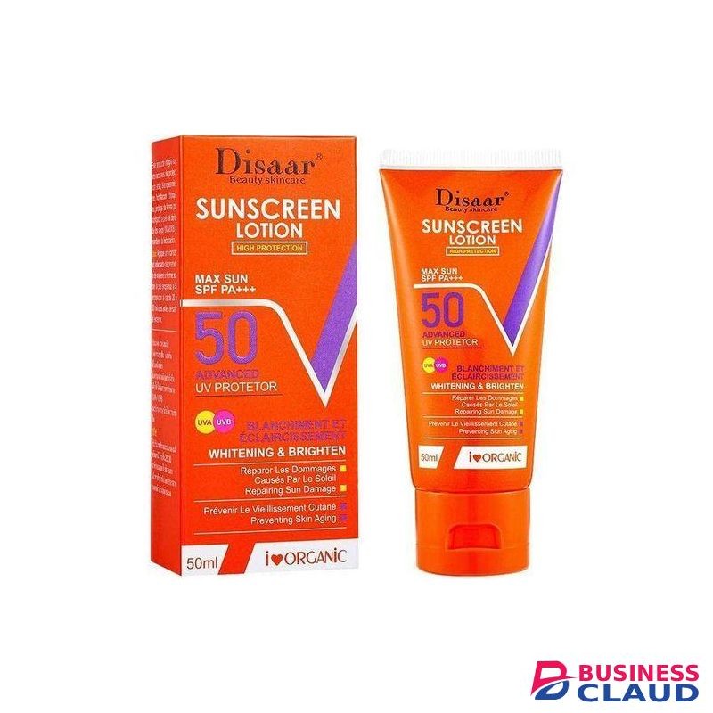 Disaar Beauty Skincare Sunscreen Lotion.