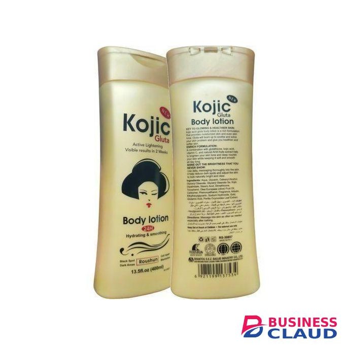 Roushun Kojic Gluta Active Lightening Visible Hydrating & Smoothing Body Lotion Clears Dark Spot ,Blemishes ,Dark Areas- 400ml
