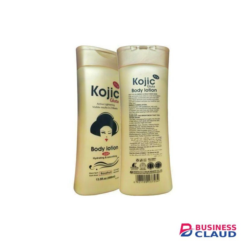 Roushun Kojic Gluta Active Lightening Visible Hydrating & Smoothing Body Lotion Clears Dark Spot ,Blemishes ,Dark Areas- 400ml