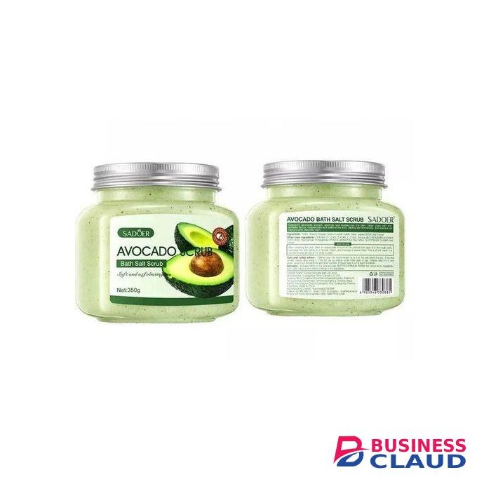 SADOER Avocado Exfoliating Salt Body Scrub – Nourishing & Smoothing Skin Treatment With Natural Avocado Extracts