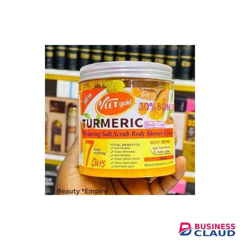 VEET GOLD Turmeric Tumeric Whitening Salt Scrub Body Shower Cream 500g