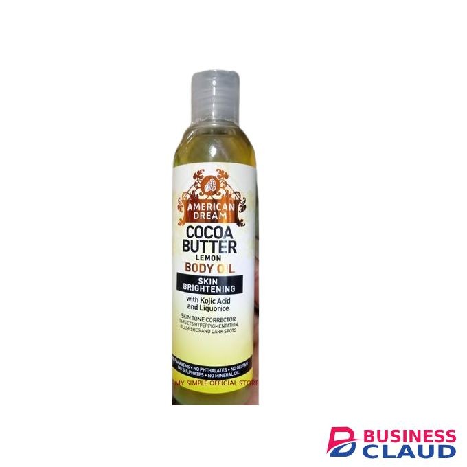 American Dream Cocoa Butter Lemon With Kojic Skin Brightening Oil -200ml