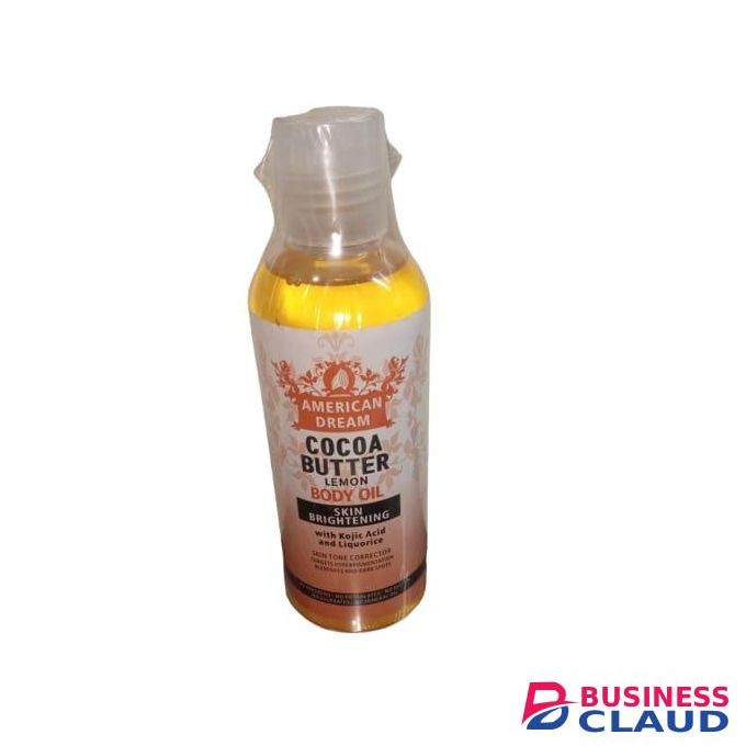 American Dream COCOA BUTTER LEMON BODY OILWITH KOJICACID & LICORICE SKIN BRIGHTENING