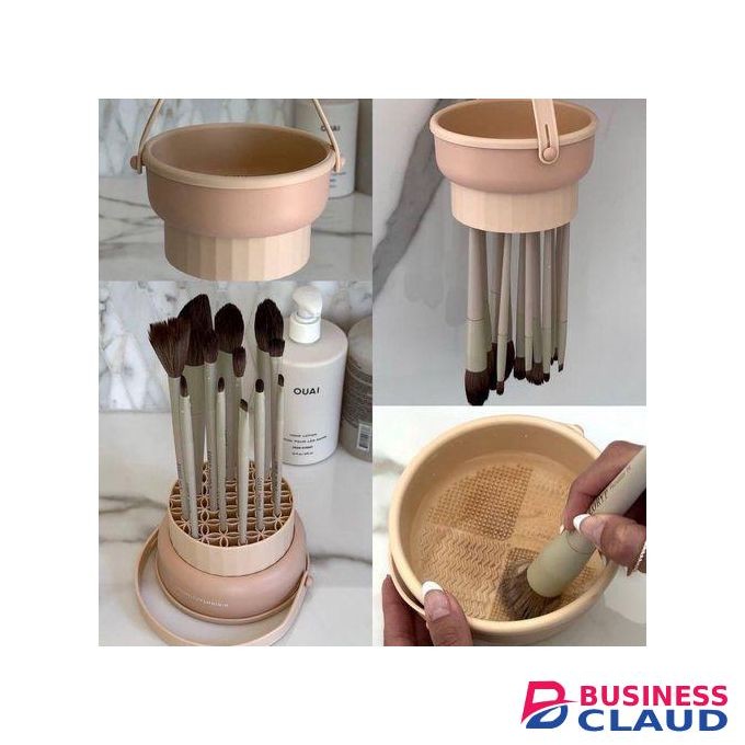 2 in 1 silicone makeup brush cleaning bowl with dryer