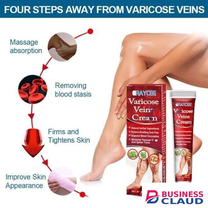 ERAYCEE Varicose Vein Cream - Spider Vein Treatment, Leg Circulation & Pain Relief, Skin Firming