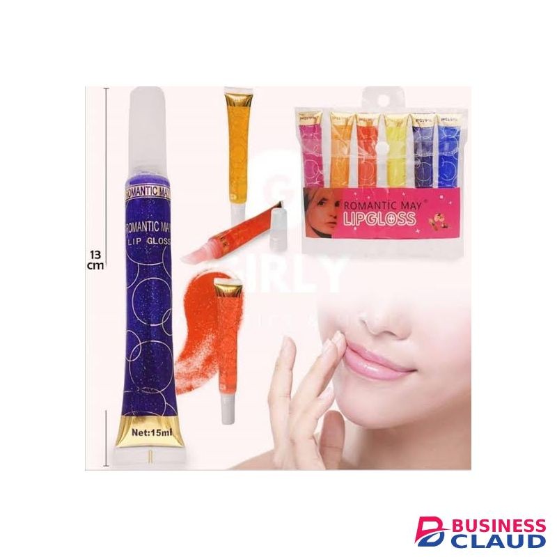 Romantic May 6Pcs Glitter & Shimmer Lip Gloss (15ml)
